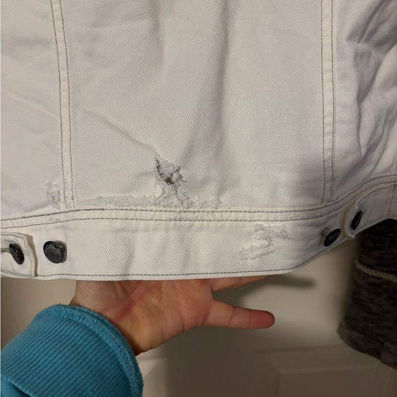 Free people - distressed White and Gray Jean Jacket - Picture 5 of 7